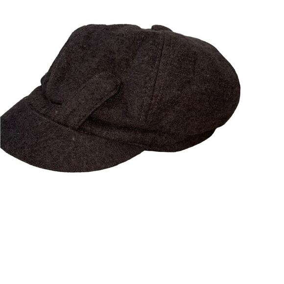 Women's hat chocolate brown wool news boy hat conductor golf Paris winter NYC - Picture 4 of 10